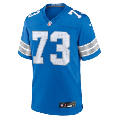 Detroit Lions Christian Mahogany #73 Nike Blue 2025 Official NFL