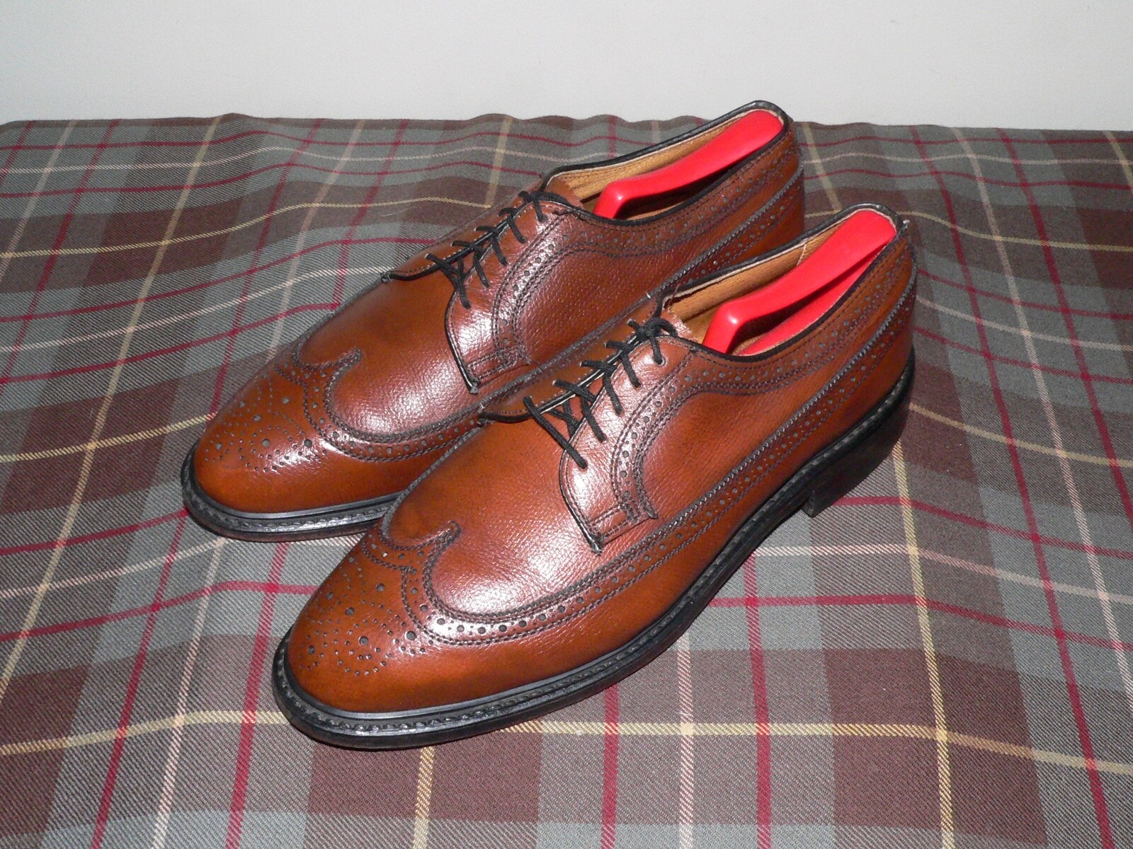 Knapp Brown Pebblegrain Longwing Wingtip Blucher … - image 2