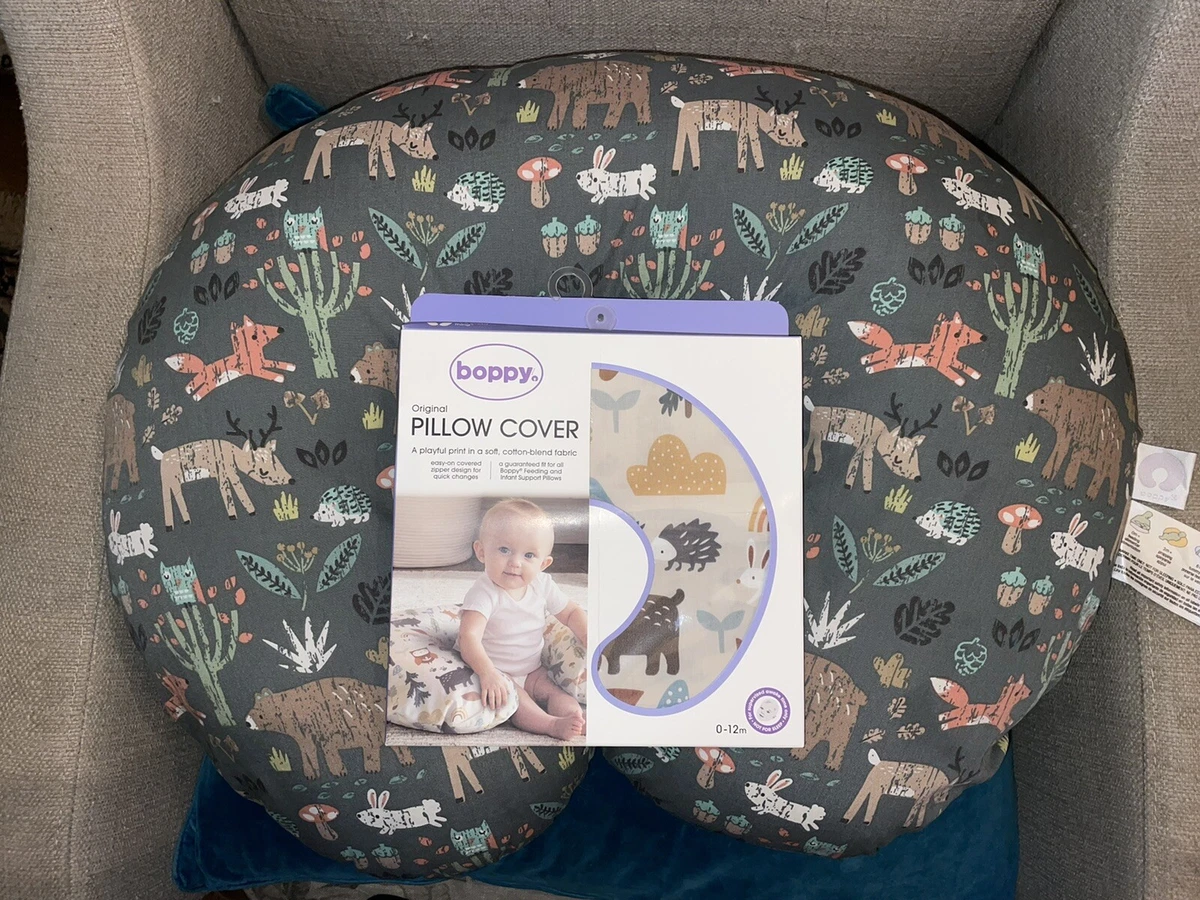 Boppy Original Feeding and Infant Support Pillow, Green Forest Animals