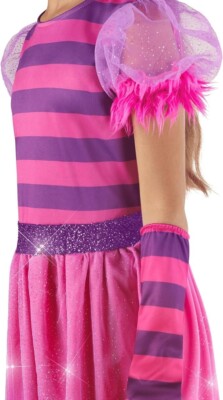 pink and purple striped dress cheshire cat Adult Alice Cheshire Cat Costume Women Stripped Pink Anime Cartoon Dress  Role Play Outfits
