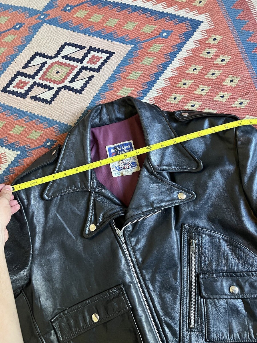 Vintage 60's D Pocket British Cycle Leather Biker Jacket