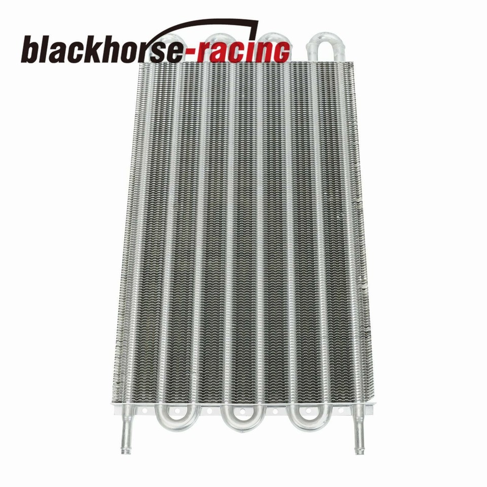 Universal 15.5" Aluminum Radiator & Transmission Oil Cooler Kit With 7" Fan - 6 Rows, 3/8" Fittings