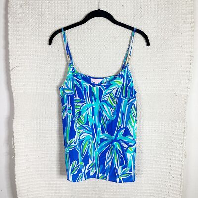 LILLY PULITZER blue crush Bamboom silk Skye camisole tank top S