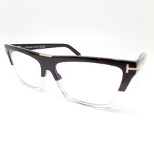Tom Ford TF 5912 005 57mm Black Crystal Blue Block New Authentic Frames