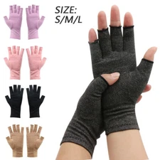 Anti Arthritis Compression Gloves Fingerless Support Rheumatoid Hand Pain Relief