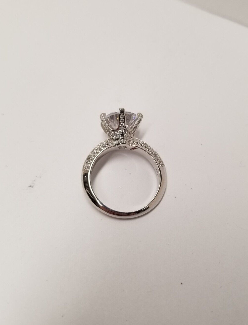 "Crown" Micropavé Round Solitaire Simulated Diamo… - image 6