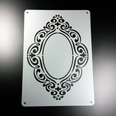 A5 Schablone Ornament Rahmen Volute Oval - BE575