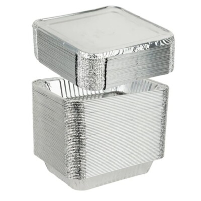 Jetfoil 9×13 Half Size Aluminum Pans Combo 50 Lids 50 Pans Disposable Regular