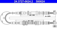 ATE Handbremsseil L/R FüR Sierra 2 1.6-2.9 08.82-02.93 Ford OE 1656793
