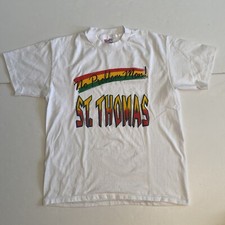 Vintage St Thomas No Problem Mon Single Stitch Shirt Large Air Waves Made In USA