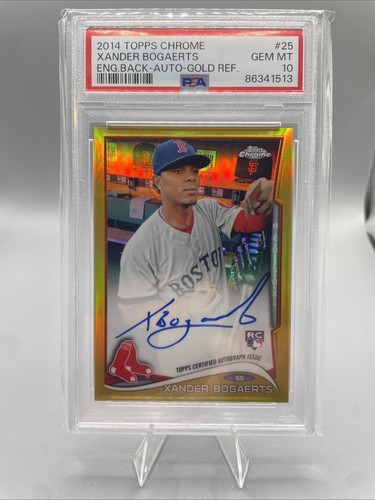 2014 Topps Chrome Xander Bogaerts Gold Refractor Auto /50 PSA 10 Padres