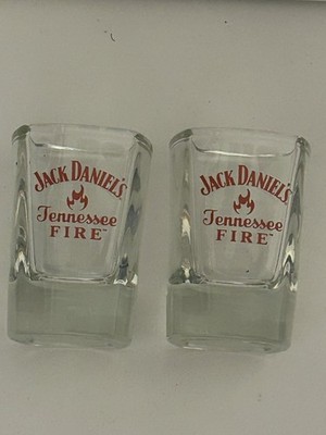 Jack Daniels Tennessee Fire Schnapsglas starkes Glas eckig 6 cm
