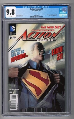 ACTION COMICS #9 CGC 9.8 NM+ white pages 1st Calvin Ellis DC COMICS 2012