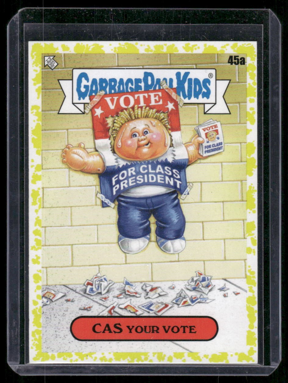 2020 Topps Garbage Pail Kids Late To School Yellow #45a Cas Your Vote front