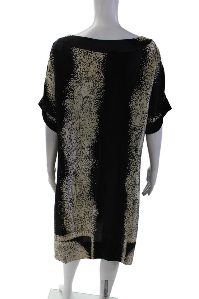 Vestido Pullover Paul & Joe Mujer Seda Cuello Redondo Hasta la Rodilla Negro Beige Talla 42 Foto 3 de 4