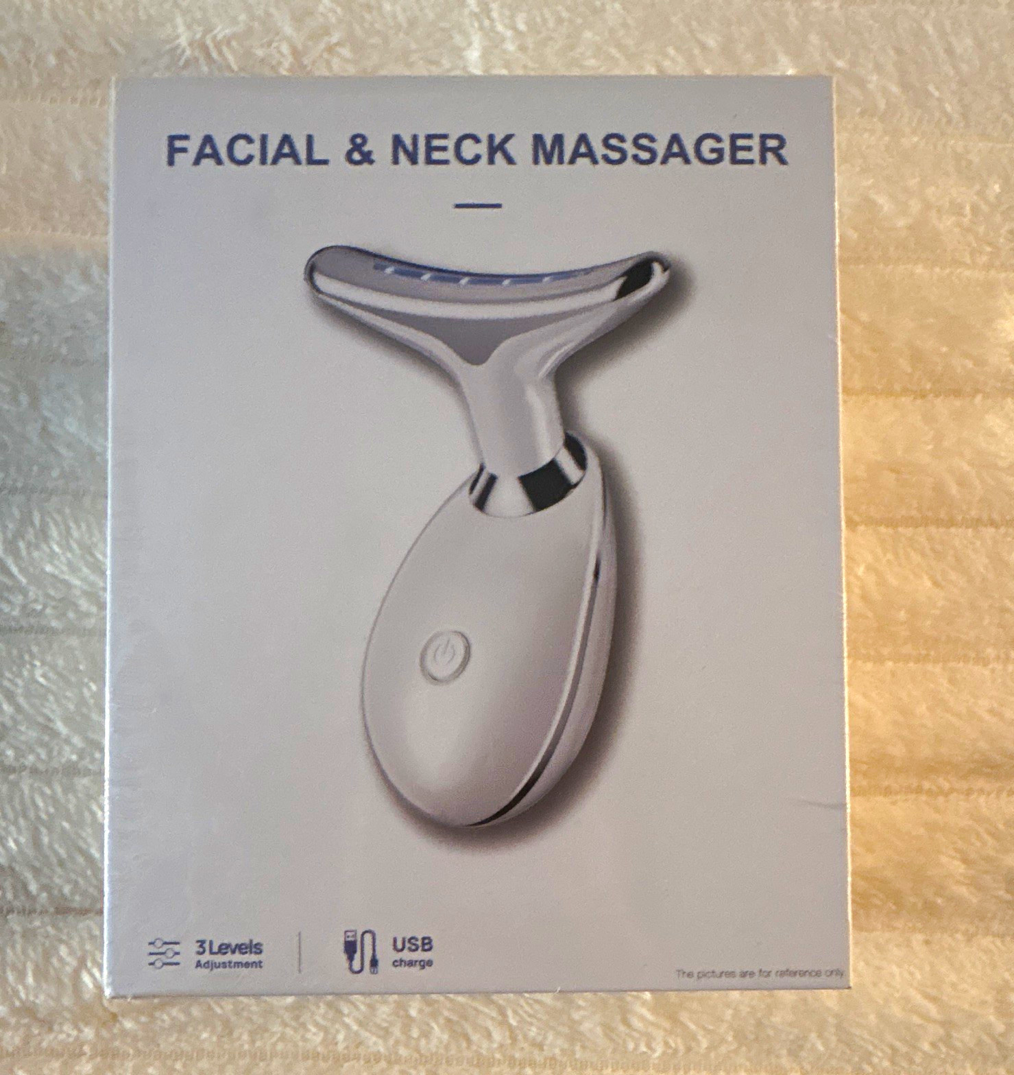 ES-1081 Facial & Neck Massager Vibrating USB Rechargeable White Face/Forehead