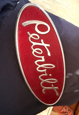 Vintage Peterbilt Truck Emblem Badge Oval 8 Inch Hood Ornament