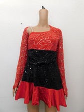 Dance Costume Gallery 15619 Red XL Adult Jazz Sequin Tap Lace Latin Musical The