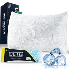 BETU Cooling Pillow Queen Size, Shredded Memory Foam Cool Pillow for Hot Slee...