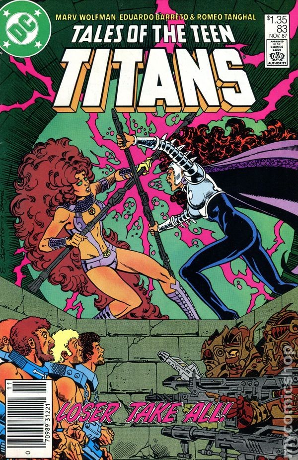 New Teen Titans Canadian Price Variant #83 VG+ 4.5 1987 Stock Image Low Grade