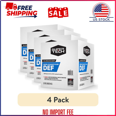 (4 pack) Super Tech DEF Diesel Exhaust Fluid, 2.5 gal