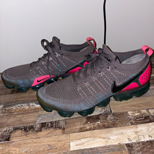 Nike Air VaporMax Flyknit 2 Gunsmoke Low Top Sneakers Gray Pink Black 942842-004