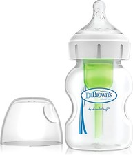 Image of Dr Brown's Natural Flow Anti-Colic Options+ Wide-Neck Baby Bottle, 5oz/150ml, w