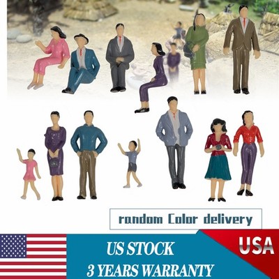 14PCS 1:25 Model Trains Miniature Painted Figures G Scale People Standing Seated