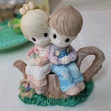 1997 Precious Moments Kids On Stump Mini Tea Set Of 6. Item #312711A Easter