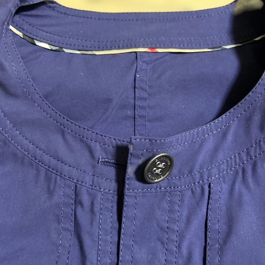 Burberry London Collarless Jacket Navy Polyester Nova Check Size 38 For Women thumbnail 20