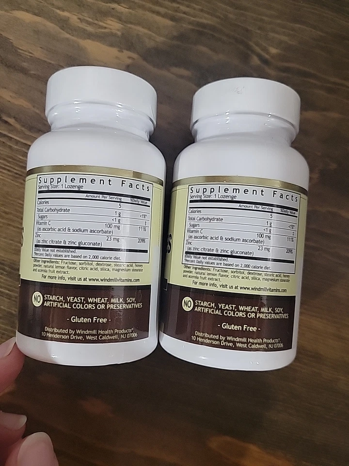 LOTE 2x Molino de Viento Miel Limón Zinc Pastillas con Vitamina C Tos Gota Dolor de Garganta Foto 3 de 4
