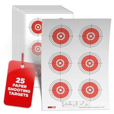 EZ2C Style 24: Six Bullseye Rifle Shooting Paper Targets USA MADE 11"x17"