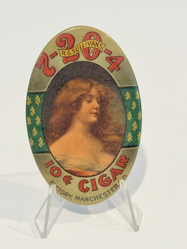 ANTIQUE R. G. SULLIVAN’S 7-20-4 10¢ CELLULOID POCKET MIRROR/MANCHESTER, N.H.