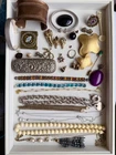 Vintage Costume & Sterling Silver Jewelry Lot  30pcs