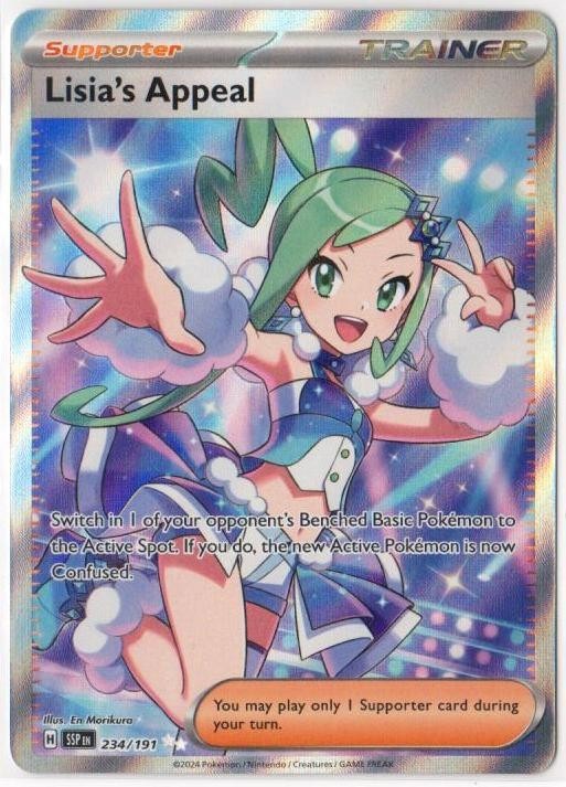 Lisia's Appeal Ultra Rare 234/191 Pokemon SV08: Surging Sparks NM