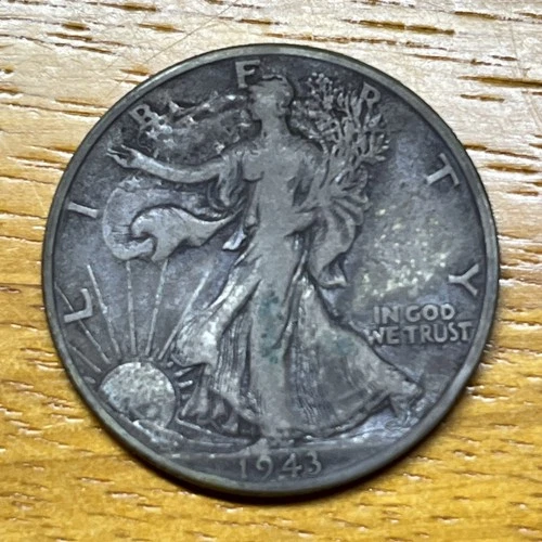 1943 Key Date Liberty Walking Silver Half Dollar Good Circulated Condition coin