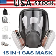 US Full Face Gas Mask Painting Spraying Respirator w/Filters for 6800 Facepiece