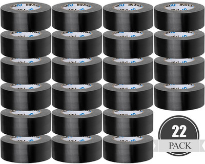 22 Pack Black Duct Tape Bulk, 2 Inch Heavy Duty (Total 660 Yards), Strong No Res