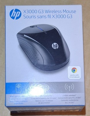HP - X3000 G3 Wireless Optical Ambidextrous Mouse - Wireless - Jet Black