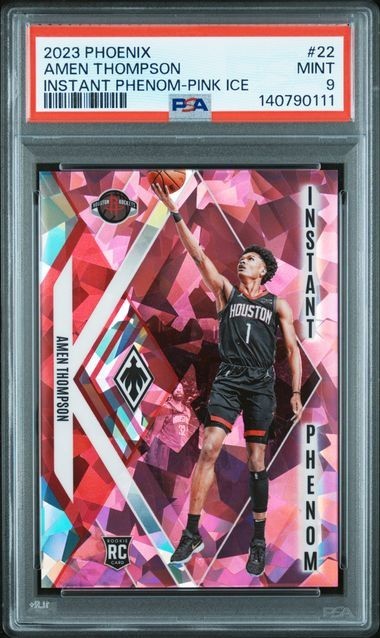 2023-24 Panini Phoenix Amen Thompson Instant Phenom Pink Ice RC #22 /25 PSA 9