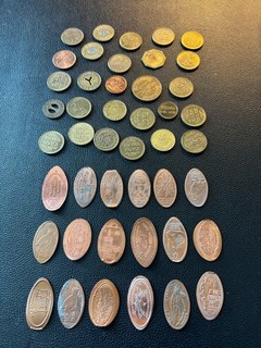 Elongated Penny and gaming tokens lot (45) nice commemorative collection