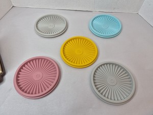 Tupperware Lids 812 Round Replacement Vintage Lot Of 5