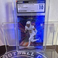 2025 Panini Prizm Draft Picks Brilliance Travis Hunter #21 Rookie Insert CGC 10
