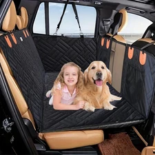 Back Seat Extender for Dogs Hard Bottom - Sturdy Dog Hammock for Car Hard Bot...