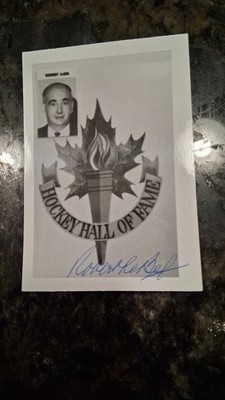 HHOFer signed Robert Lebel 3 1/2×5 B&W photo