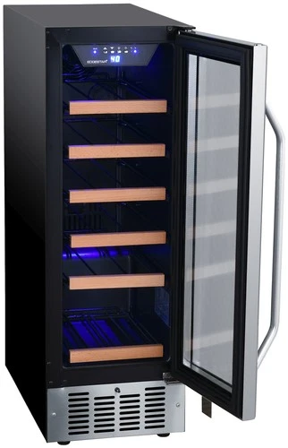 EdgeStar CWR182SZ 12"W 18 Bottle Built-In Single Zone Wine Cooler - Stainless - Picture 6 of 12