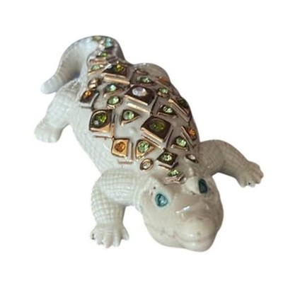 VINTAGE LENOX JEWEL OF THE RIVER RHINESTONE ALLIGATOR FIGURINE