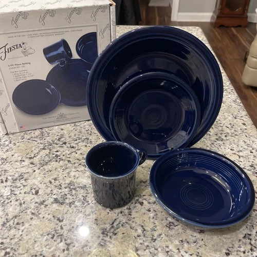 Fiestaware COBALT 4-Piece Place Setting New IN BOX