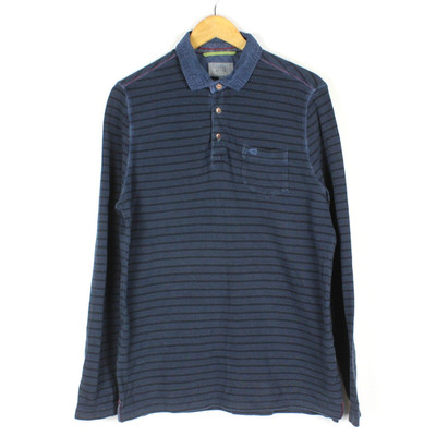 CAMEL ACTIVE Men Jumper Size M Pullover Button Collared Blue Pocket