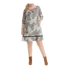 NWT Chris McLaughlin Plus Size Puff Paisley 3/4 Sleeve Dress Size 20W